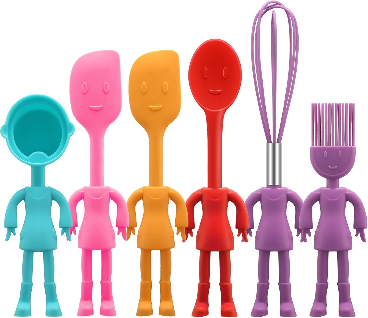 Human Shaped Kitchen Utensils Set 6 Piece Non Stick Heat